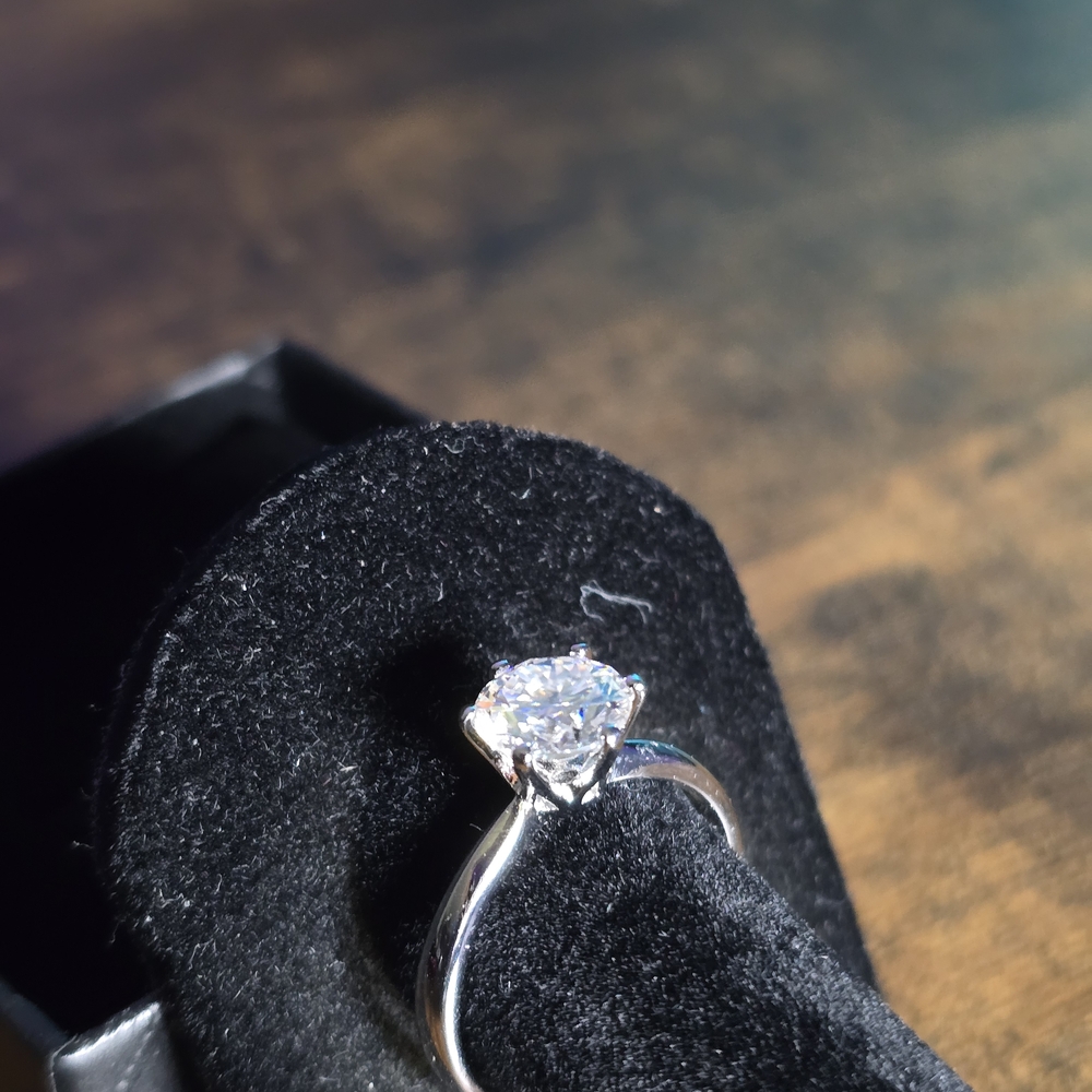 925 Silver 3ct. Moissanite Ring Size 9